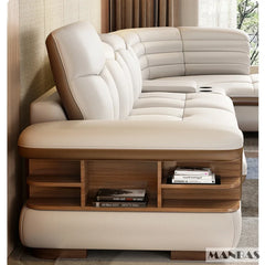 Luxury L-Shaped Leather Corner Sofa – Living Room Furniture