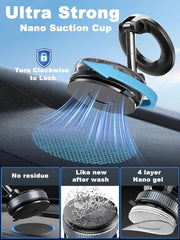 Strong Magnetic Car Phone Holder Foldable 360° Adjustable Vacuum Suction Mount Universal for Car, Desk, Bathroom