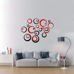 6/24PCS Acrylic Circle Mirror Wall Stickers Removable Round Dots Mirror Wall Decals DIY Home Decor Mirror Art
