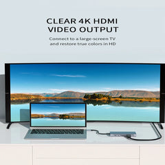 Basix Type-C Hub to HDMI Adapter USB C Hub 4K Thunderbolt 3 TF SD Reader Slot PD For MacBook Air Pro M2 M1 Chip Dock Station