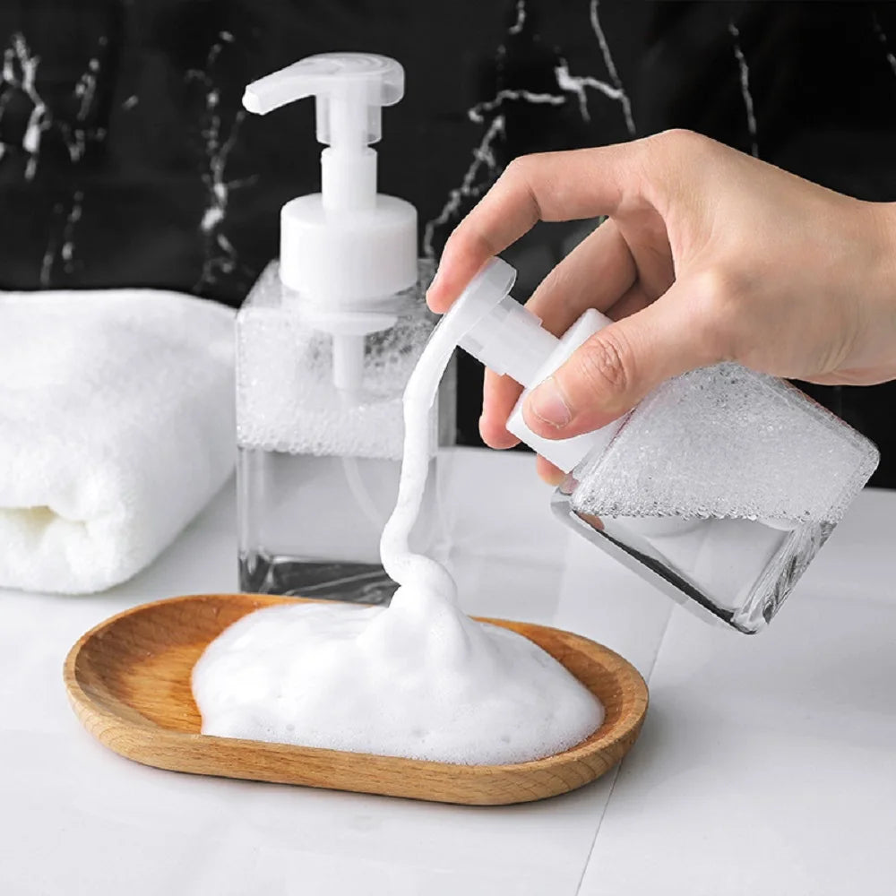250ml/450ml Large Capacity Foam Bottles Dispenser Plastic Pump Bottles Mini Empty Soap Refillable Bottle Travel Shampoo Foaming