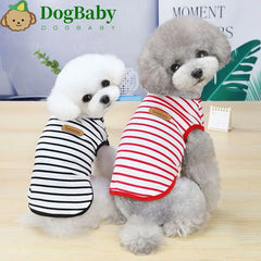 Striped Puppy Sleeveless Vest Spring Summer Pet Clothes for Small Dogs Pomeranian Chihuahua Pullovers Kitten T-shirts Outfits Pet Shop Pet Clothing
