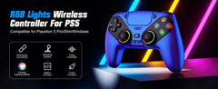 Controller For Playstation 5 PS5/PS5 Pro/Slim/PC,RGB Wireless Gamepad W/Hall Effect Trigger Marco/Turbo Anti-Drift Game Joystick