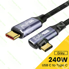 100W USB C To Type C Cable PD 3.1 240W Fast Charging Charger Cord USB-C 5A Type C Data Cable For Macbook iPad Samsung Xiaomi 2m