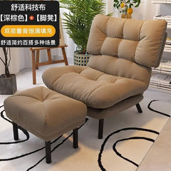 Armless Lazy Chair with Ottoman Recliner Single Corner Sofa Chair Upholstered Comfy Lounge Leisure Reading Accent Chair for Living Room Furniture