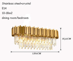 Luxury Crystal LED Ceiling Lamp Modern Gold Silver Living Room Chandelier Home Decoration Dining Room Pendant Lights