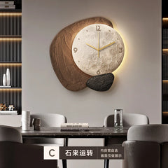 Restaurant clock wall decoration painting creative 3D high-end feeling living room clock table wall clock Home Decor