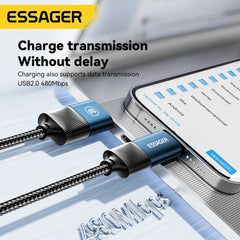 Essager 4 in 1 65W USB C To Type C Lightning Fast Charging Cable For IPhone 15 14 13 Pro Max Xiaomi Huawei Multi Charger Cable