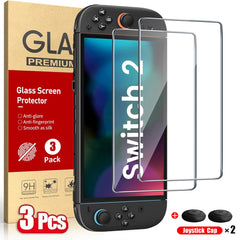 Screen Protector Tempered Glass For Switch Nintendo 2 With Joystick Cap Accessories Protector For Switch Nintendo 2