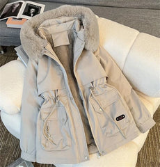 Korean Style Women’s Hooded Winter Parka – Thick Warm Coat