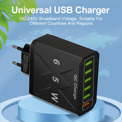 65W 6-Port Fast Charger – QC3.0 Travel Adapter