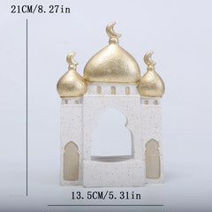 2026 Best Selling Eid Mubarak Ramadan Decoration Premium Resin 3D Mosque Statue Islamic Castle Table Decor Gift For Home Office
