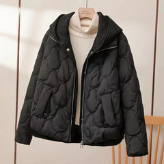 Korean Style Women’s Cropped Puffer Coat – Winter Casual Jacket
