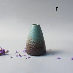Ceramic vase, small flower vase, minimalist black ceramic living room decor, Japanese retro black dried flower planter