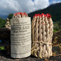 40pcs Handmade Traditional Nepal Rope Incense White Sage Cedar Aromatherapy Burning Rope Fragrance Yoga Meditation Sandalwood