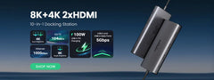 UGREEN Uno USB C HUB Type-C to 4K60Hz 2K120Hz HDMI 1000Mbps RJ45 PD100W USB-A/C 3.0 Splitter for Laptop MacBook HP Dell Docking