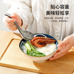 Soup Spoons Japanese Ceramic Kitchen Tableware Creative Retro Long-Handled Bone China Eating Scoop Dinnerware Stirring Teaspoon Kitchen Tools, Cooking Utensils