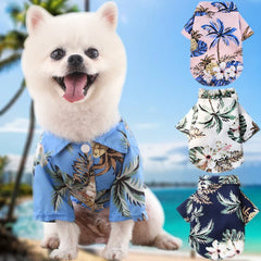 Hawaiian Beach Style Dog T-Shirts Thin Breathable Summer Dog Clothes for Small Dogs Puppy Pet Cat Vest Pet Shop
 Pet Clothing