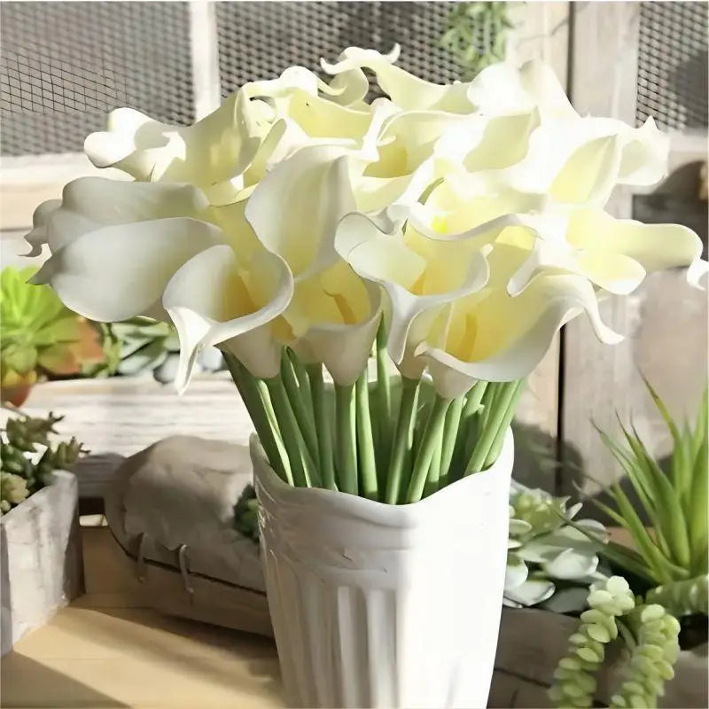 PU Calla Lily Simulation Flower Home Decoration Floral Arte Set Decoration Wedding Bouquet Diy Home Decor, Plants & flowers