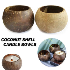 Coconut Shell Candle Bowls Natural Decorative Bowls Wood Candle Container for DIY Home Crafts Making Farmhouse Table Centerpiece Home Decor
