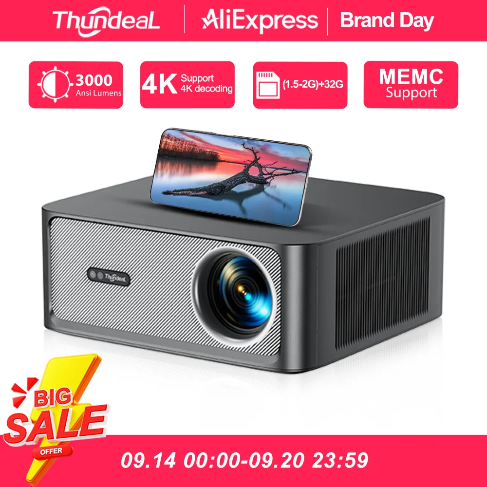 ThundeaL 3000Ansi 4K Full HD Projector TD98Pro 2G 32G Home Theater WiFi Android Portable Samrt TV Cinema TD98 Pro Beam Projector