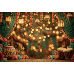 Indian Garlands Diwali Backgrounds Marigold Flowers Curtain Puja Ganpati Pooja Traditional Birthday Wedding Party Decor Backdrop