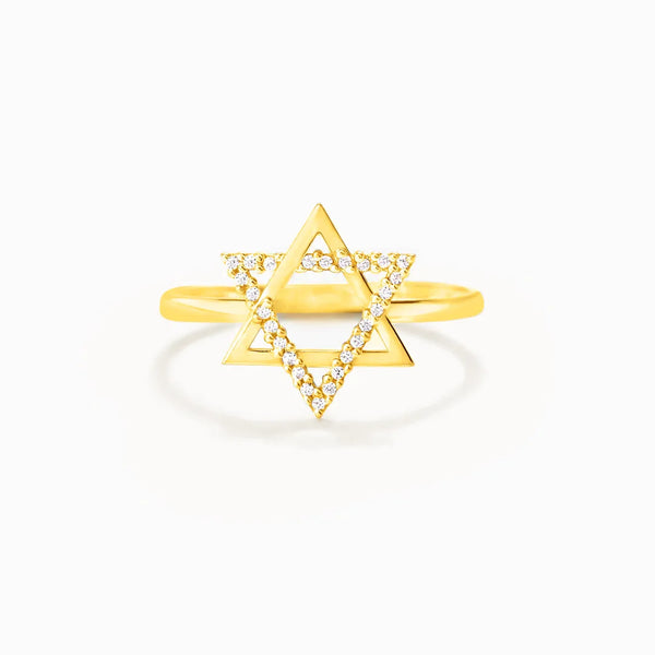 Jewish Star of David Ring for Women 925 Sterling Silver Cubic Zirconia Finger Ring Protection Amulet Jewelry Christmas Gifts