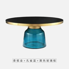 Artistic Glass Coffee Table, Creative Design End Tables for Living Room , Stylish Accent Tea Table with Various Sizes & Colors Living Room Furniture
