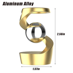 Desktop Rotating Gyroscope Finger Fidget Spinner Toy All Aluminum Alloy Spinning Gyro Silver Metallic Accents For Adults Gift