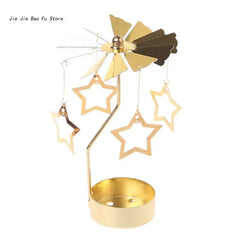 Rotary Candle Holder Spinning Candleholder Metal Tea Light Stand for Romantic Wedding Home Table Decor Christmas Gift