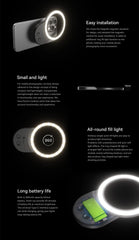 Fotorgear Mini Selfie Ring Light Magnetic Phone Fill Light for iPhone Xiaomi 14 Ultra for Live Photography Selfies