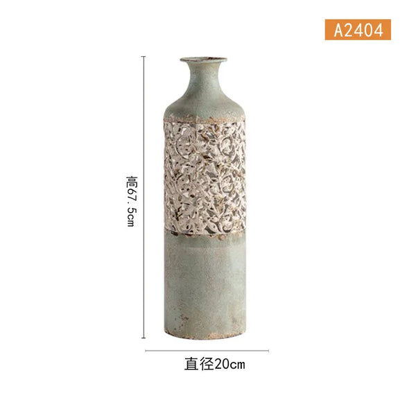 Vase American Vintage Vase Ornament Floor Vase Flower Arrangement Device Flower Shop Decorations