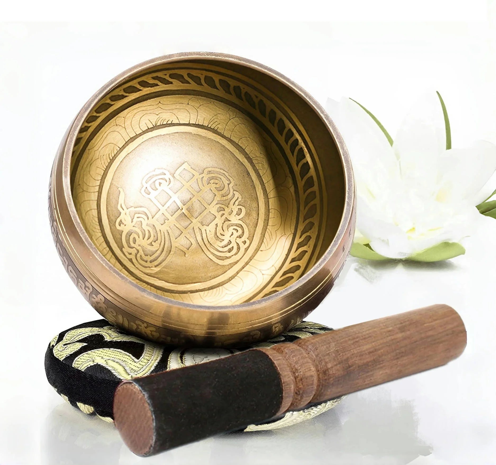 Miwayer Tibetan Singing Bowl Set Sound Bowl Meditation Bowl Unique Gift Helpful for Meditation Yoga Stress Relief