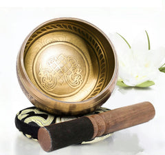 Miwayer Tibetan Singing Bowl Set Sound Bowl Meditation Bowl Unique Gift Helpful for Meditation Yoga Stress Relief