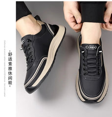 Men’s Luxury Leather Sneakers 2025 Anti-Slip Sports Shoes