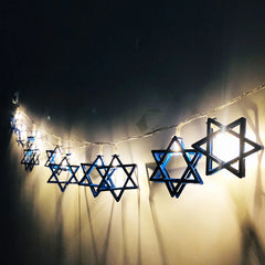 1.65M 10LEDs Judaism Mogen David Star Lights String Hanukkah Shavuot Jewish the Feast of the Dedication Menorah Party Supplies