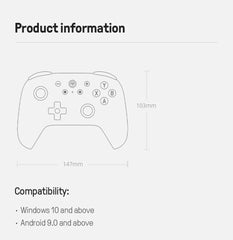 8BitDo - Ultimate 2C Wireless Gaming Controller for PC, Windows 10, 11, Steam Deck, Raspberry Pi, Android
