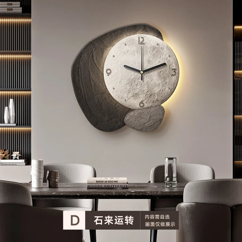 Restaurant clock wall decoration painting creative 3D high-end feeling living room clock table wall clock Home Decor