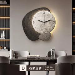 Restaurant clock wall decoration painting creative 3D high-end feeling living room clock table wall clock Home Decor