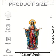 2D Sacred Acrylic Sun Catcher Virgin Mary Hanging Decoration Religious Christmas Ornament Light Collector for Living Room Church