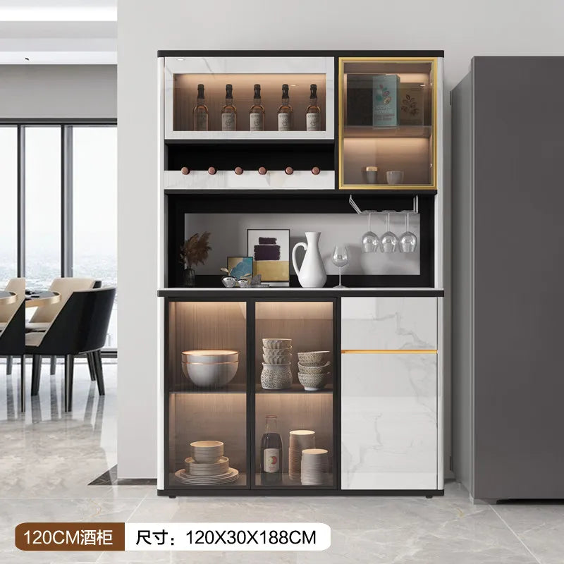 Nordic Glass Kitchen Cabinet Classic Display Decoration Luxury Kitchen Cabinet Storage Modern Szafka Kuchenna Furniture Home Kitchen & Dining Furniture