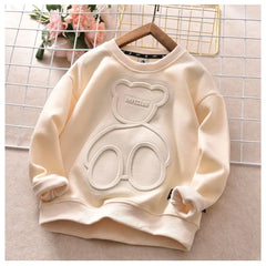 Children Boy Girl Cartoon Bear Sweater Kid Fall Winter Warm Sweatshirt Clothe Tops New Long Sleeve  Toddler Baby Bottoming Shirt