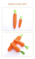 Cat Toy Carrot Pet Products Bite Resistant Paper Rope Scratcher Clean Teeth Interactive Play Cat Carrot Chew Toy for Cat