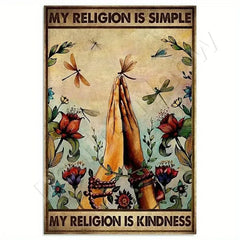 Be Kind to Your Mind Retro Tin Signs Inspirational Quotes Wall Art Sign Muse Vintage Home Room Garden Decor Hippie Girl Poster