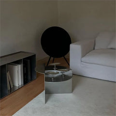 MOMO Stainless Steel Coffee Table Wabi-sabi Style Round Metal Coffee Table Korean Netflix Designer Models Side Table Living Room Furniture