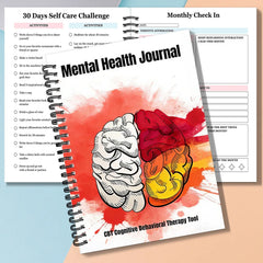1SET Spiral Notebooks Daily Mental Health Journal, Self-Care, Meditation & Emotional Tracking Diary for Men and Women, Anxiety R