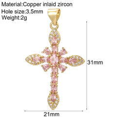 Y2K Boho Cross Our Lady Necklace for Women Golden Jesus Angel Choker Diy Pendant Stainless Steel Chain High Quality Jewelry