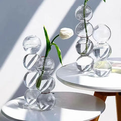 Romantic Glass Vase Modern Creative Hydroponic Flower Pot Funny Simple Spherical Flower Vase Dining Room Home Decor