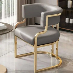 Luxury golden Dining Chairs wrought Iron Backrest Armchair Kitchen Modern Kitchen & Dining Furniture
 Home Bedroom Salon Makeup Chair