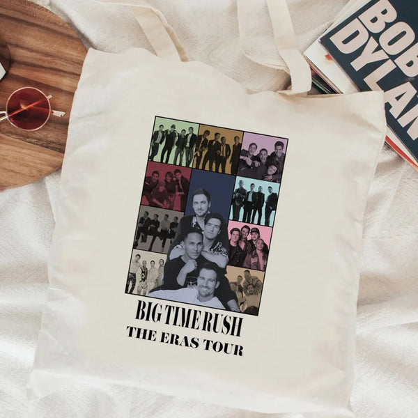 Big Time Rush Canvas Jute Tote Bag – Reusable Grocery Shopper